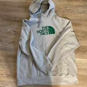 Gray and green north face pullover hoodies size XXL